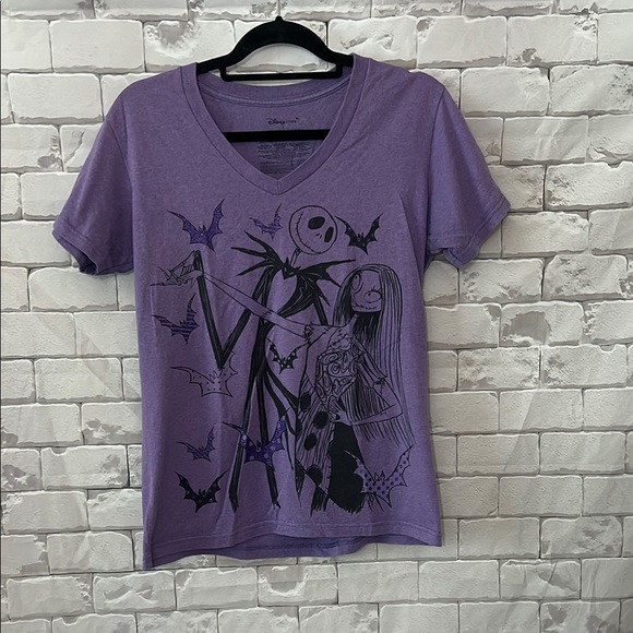 Disney Jack Skellington & Sally Purple Graphic Tee Size Large - Picture 1 of 4